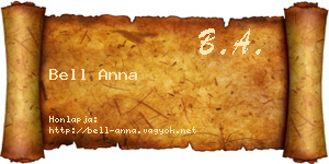 Bell Anna névjegykártya